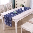 thumbnail image 1 of QIPOPIQ Snowflake Table Runner Christmas Navy Blue Embroidered Xmas Table Decoration Holiday Festive Cutwork White Glitter Dining Table Decor, 1 of 6