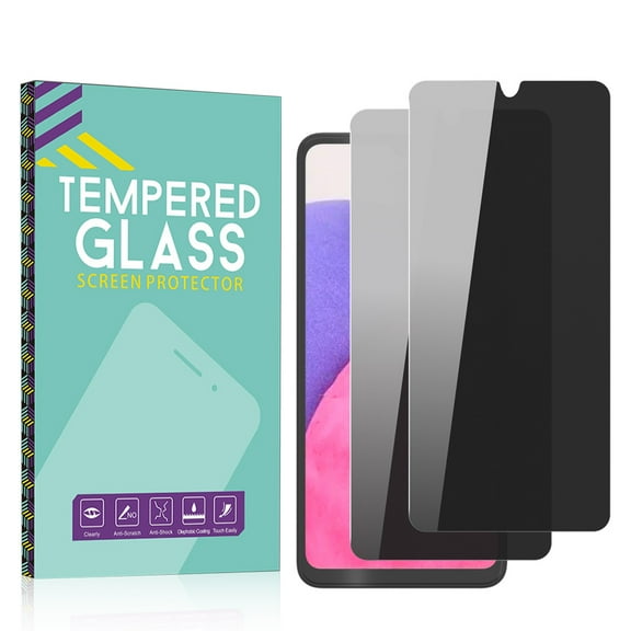Xhy Compatible with Samsung Galaxy A03 A13 A33 A53 5G Privacy Screen Protector Anti Spy Case Friendly Tempered Glass 9H Black (2 Pack)