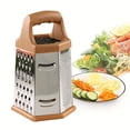 thumbnail image 2 of Stainless Steel Cheese Grater with Container - 6-in-1 Nonstick Box Grater w/ 6 Sides - Versatile Cheese Grater with Handle - Use as Cheese Shredder, Vegetable Grater, Food Graters for Kitchen (Silver), 2 of 9