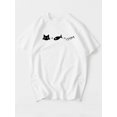 thumbnail image 1 of Men's Cat & Fish Humorous Math Equation Graphic T-Shirt - 100% Cotton Casual Short Sleeve Round Neck Tee for Pet Lovers, Summer Comfort Fit, Cat T Shirt, Comfortable Fit Shirt, 1 of 7