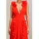 thumbnail image 5 of Vestido Trinvilla Deep-V sin mangas con pliegues maxi para mujer, 5 of 6