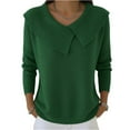 thumbnail image 5 of Long Sleeve Sweaters for Women Shawl Collar Knit Top Casual Loose Pullover Green 2XL, 5 of 5
