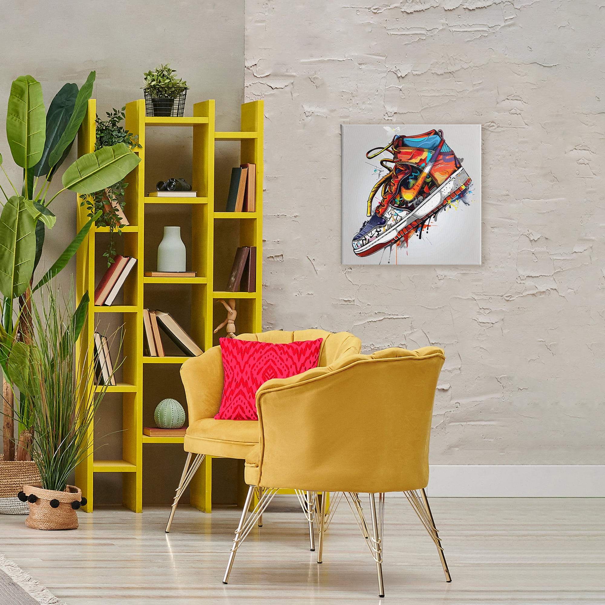 Stupell Industries Graffiti Sneaker with Laces Canvas Wall Art, design by Creative Studio