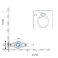 thumbnail image 3 of ANGARA Natural Round 1.12 ct Aquamarine Split Shank Ring with Diamond Halo in 14K White Gold for Women (Size-7mm) | March Birthstone, Anniversary, Jewelry Gift for Women | Natural Aquamarine Ring, 3 of 7