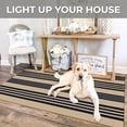 thumbnail image 7 of iOhouze Outdoor Rugs Black and Brown Narrow Striped Area Rug 3x5 ft Washable Indoor Outdoor Washable Floor Layered Door Mat Carpet Rug, 7 of 7