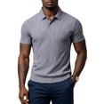 thumbnail image 2 of KLHDSF Men's Polo Shirts Short Sleeve Classic Fit Cotton Pique Casual Tee Soft, Breathable, Lightweight, Cooling; Business Casual, Golf, Daily Wear Gray M, 2 of 9