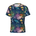 thumbnail image 3 of Yiaed Undersea Animals Print Mens Short Sleeve Tight Fit T-Shirt, Crewneck Casual Tee-Medium, 3 of 5