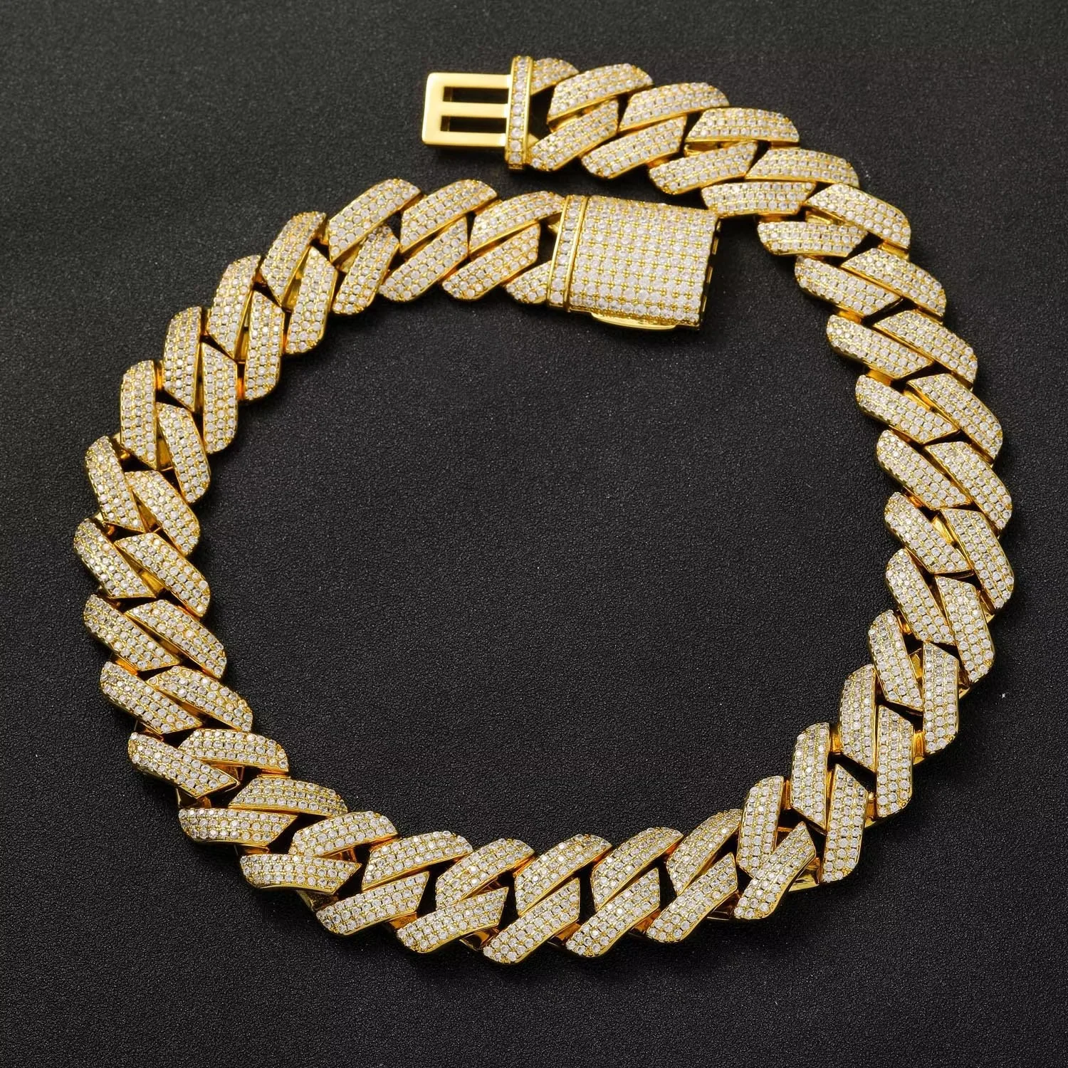 AIXZETHY 20MM Cuban Link Chain for Men Iced Out Miami Cuban Necklace Real Gold Plated 5A+ Zicron Iced Out Chain Gold/Silver Bling Diamond Luxury Hip Hop Jewelry Gifts for Women Men