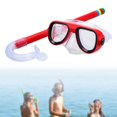 thumbnail image 3 of harayaa PVC Kids Snorkel Set Diving Goggles and Snorkel for Diving Snorkeling Swim Ages 3-7 Kids 13.78inch Red, 3 of 7