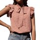 thumbnail image 1 of Moda mujer Casual primavera cuello en V pulóver sin mangas con volantes blusa pajarita camiseta Tops Fridja  qr4602, 1 of 7