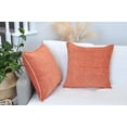 thumbnail image 5 of Soft Textured Throw Pillow Covers 20x20 inch Coral Orange, Set of 2 | Trimmed Edge Chenille Large Farmhouse Cushion Covers | Modern Pillow Cases for Couch Living Room, Bed, 5 of 7