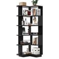 thumbnail image 6 of HICOMILA 5-Shelf Corner Bookshelf, 65” Tall L Shaped Bookcase, Freestanding Storage Shelf & Display Stand for Living Room, Office, Bedroom, Black, 6 of 10