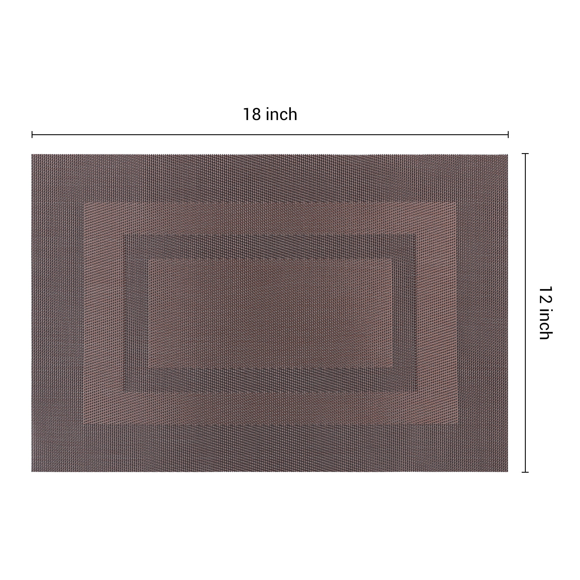 Unique Bargains Set of 6 Placemats for Kitchen Table Decor Brown