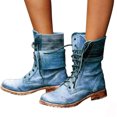 thumbnail image 1 of Women Ankle Boots Combat Lace Up Zipp Up Buckle Booties Shoes Round Toe, 1 of 6