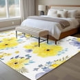 thumbnail image 4 of Large Area Rugs for Living Room Bedroom, Yellow Watercolor Floral 8'x10' Rug Washable Carpet Runner Indoor Outdoor, Spring Flower Abstract Art Non Slip Floor Mats Rug for Kitchen, Patio, 4 of 8