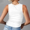 thumbnail image 4 of JDQJBZ Women Plus Size Tank Tops Solid Color V Neck Button Detail Loose Fit Summer Blouse, 4 of 4