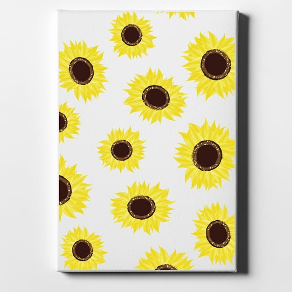 Yellow Sunflowers - 8" x 10" - Decorative Canvas Wall Art - White Edge - 5/8" Gallery Wrapped