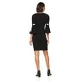 thumbnail image 2 of Calvin Klein Women's Ribbon Bell-Sleeve Sheath Dress (4, Black/White), 2 of 2