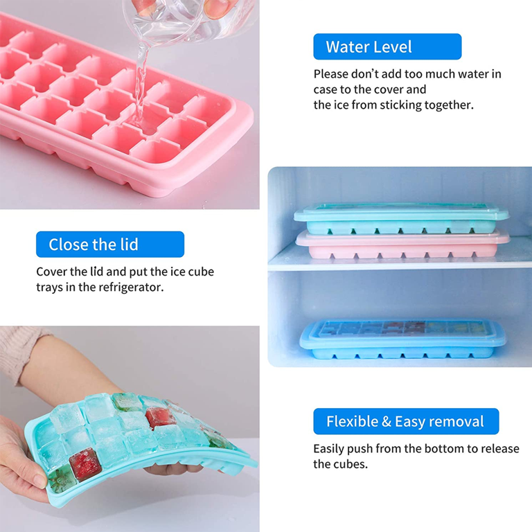 Ice Cube Tray.Easy-Release and Flexible Ice Tray，Perfect for Cocktails,  Water or Whisky 