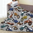 thumbnail image 6 of Cauagu Color Tractor Pattern Flannel Bed Blankets,Fleece Blanket Comfortable Air Conditioning Blanket for Sofa Bed Travel Couch & Living Room -60"x50", 6 of 8