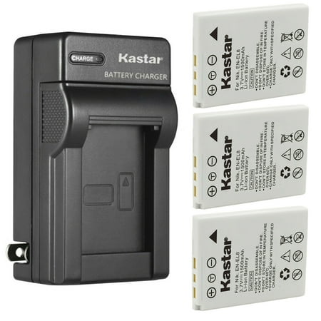 Kastar 3-Pack Battery and AC Wall Charger Replacement for Nikon Cool-Station MV-11 Cool-Station MV-12 Coolpix P1 Coolpix P2 Coolpix S1 Coolpix S2 Coolpix S3 Coolpix S5 Coolpix S6 Coolpix S7
