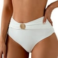 thumbnail image 4 of MGDXOX Women's 2 Piece Bikini Sets Seashell Ring Swimsuit High Waisted Cutout Beach Summer Swim Bathing Suits White XL, 4 of 7