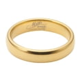thumbnail image 5 of Gold Plated 4mm Polished Tungsten Carbide Wedding Ring Classic Half Dome Band Size 5.5, 5 of 6