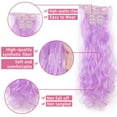 thumbnail image 3 of SHCKE Full Head Clip in Hair Extensions Colorful 26" Long Straight Hair Extensions 24" Fluffy Curly Wavy Hair Extension Synthetic Hair Pieces for Women, 3 of 5