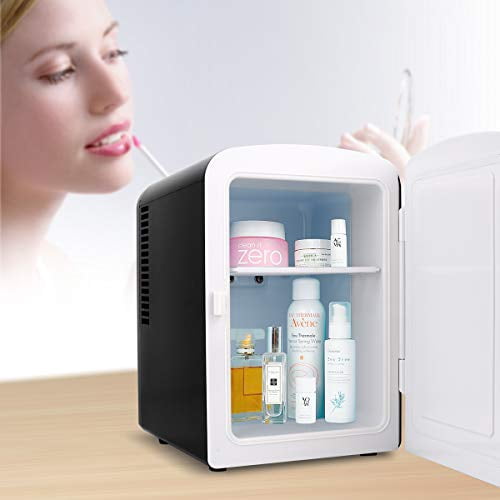 Living Enrichment Mini Fridge 4 Liter/6 Can Skincare Fridge, AC
