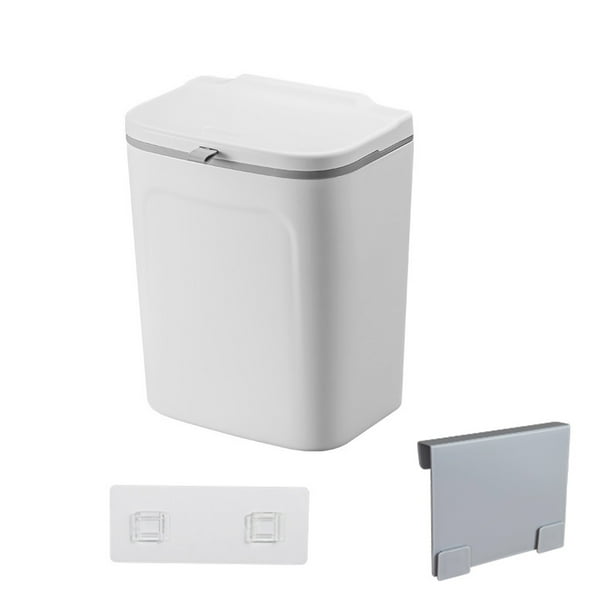 HIABIO Hanging Trash Can With Slide Lid Door Under Sink Plastic