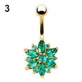 thumbnail image 2 of Yesbay Flower Cubic Zirconia Belly Button Ring Navel Bar Barbell Body Piercing Jewelry,Belly Ring, 2 of 7