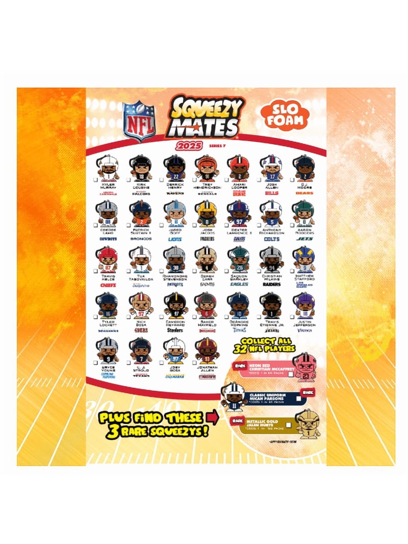 SqueezyMates 2025 NFL Gravity Feed Figurine Mystery Pack - Series