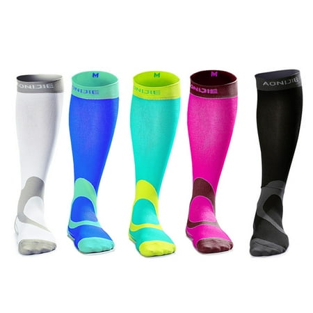Unisex Outdoor Graduated Compression Socks Sport Mid-calf Length Sock ...