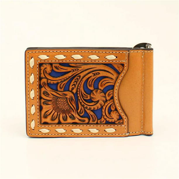 Nocona N5497727 Bi-fold Money Clip Style Mens Wallet, Blue - 3 