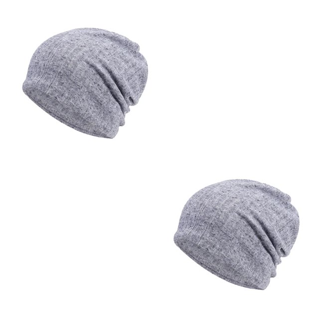 Sonducket Gorros apilables, gorros, gorros casuales de otoño, gorros clásicos de moda, ropa para exteriores, gorro de punto gris Gris 2piezas