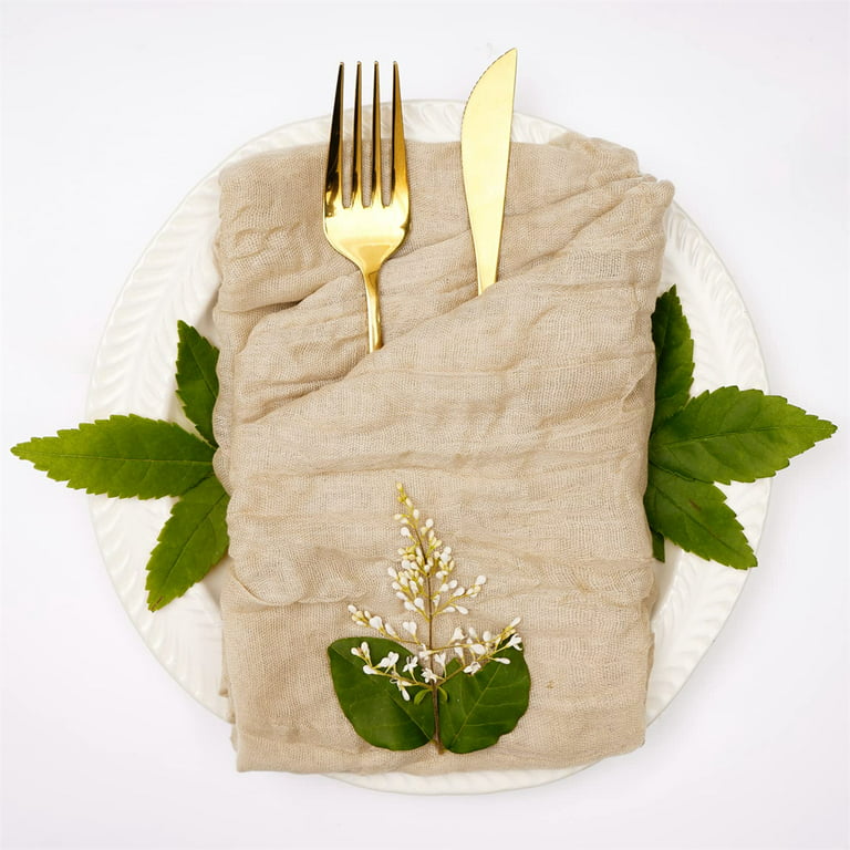 Gauze Cheesecloth Napkins Wrinkled Dinner Napkins Soft Table - Temu