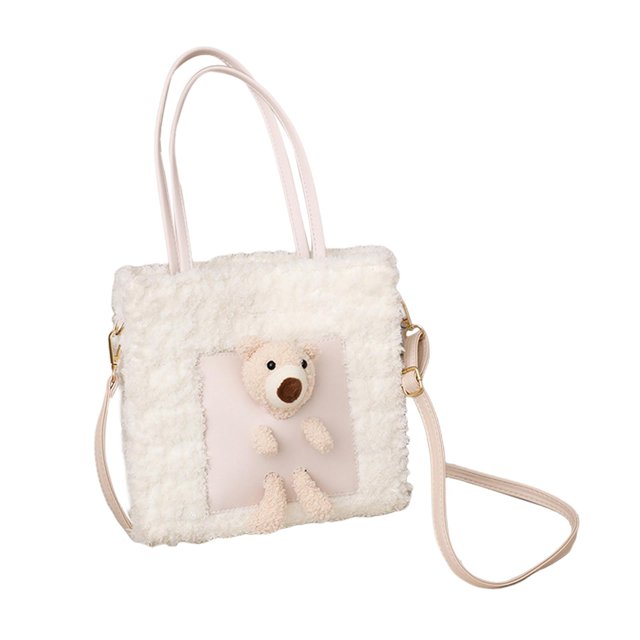 1 de Bolsas de Hombro de Oso DIY para Piezas de Cruzado - blanco Yinane Fabricación de bolsos de mujer de bricolaje