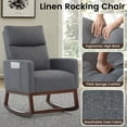 thumbnail image 3 of SAETSFEG Rocking Chair Nursery, Comfortable Upholstered Glider Rocker Chairs Indoor for Adults, Mid-Century Modern Nursing Accent Rockers for Living Room, Bedroom, Gray, 3 of 7