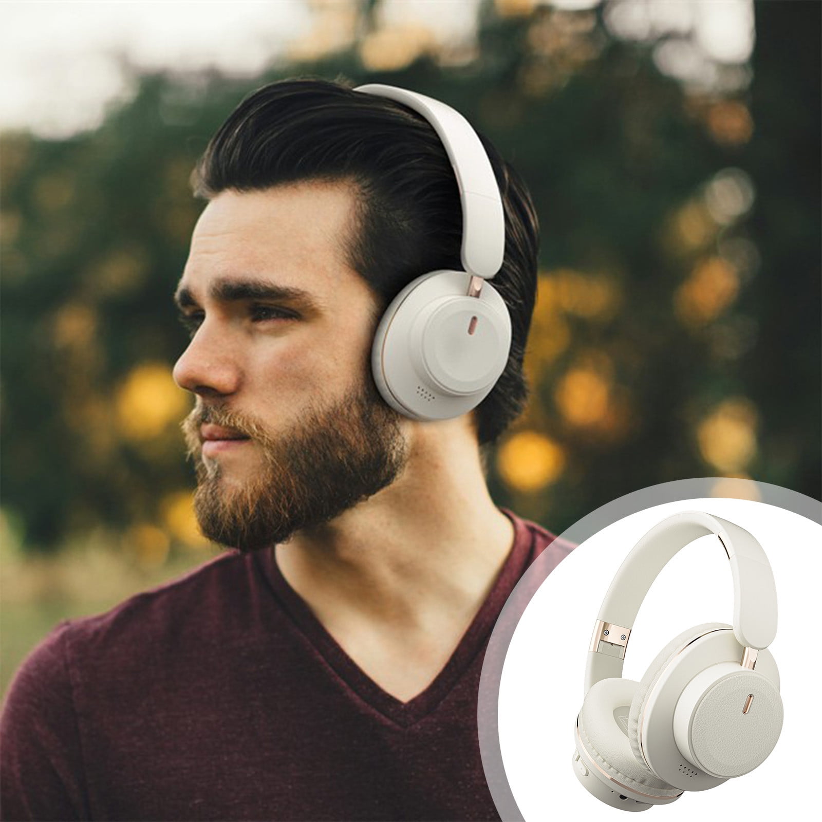 Trucker Bluetooth Headphones with Microphone Noise Canceling Wireless On Ear Headset, Hands Free Wireless Headset for Cell Phone Computer Office Home Call Center Skype