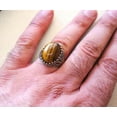 thumbnail image 2 of Tiger Eye Mens Ring, Natural Tiger Eye Ring, Birthstone Ring, Silver Jewelry, 925 Silver Ring, Birthday Gift, Heavy Mens Ring, Arabic Design, Ottoman Style Ring, Christmas, Turkey Mens Signet Ring, 2 of 6