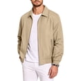 thumbnail image 6 of XUNKUSGA Men's Lightweight Jackets Classic Solid Color Collared Zip Up Jackets for Men Casual Long Sleeve Ribbed Cuff windbreaker jacket Golf Windproof Coat with Zipper Pockets Beige S, 6 of 9