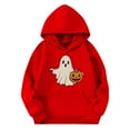 thumbnail image 4 of Cotton Hoodies for Boys Girls Pumpkin Halloween Outfit Loose Long Sleeve Hooded Graphic Sweatshirt Pullover Tops (7 Years, Red 02), 4 of 4