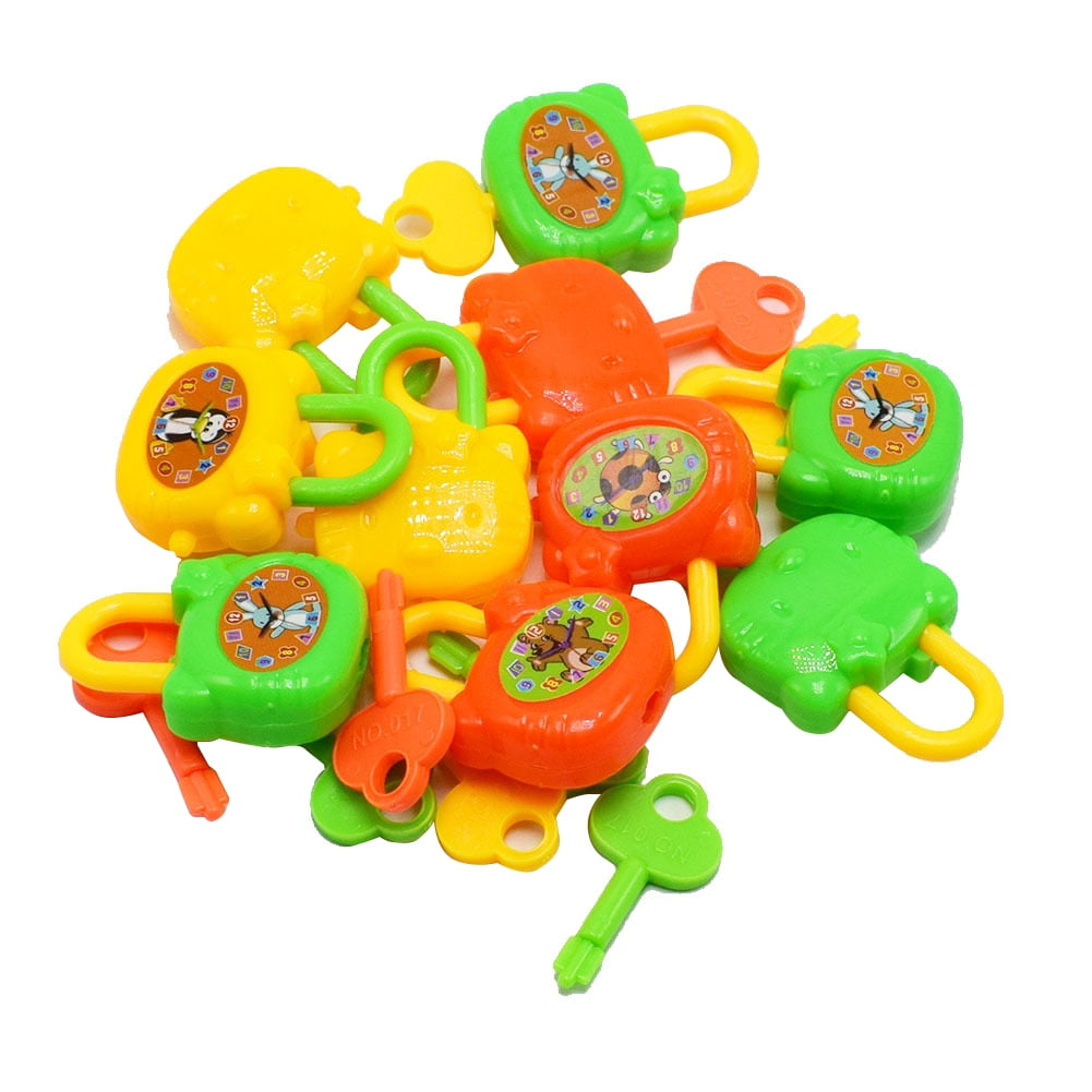New 5Pcs Mini Colorful Plastic Lock with Key Children Educational Toys 