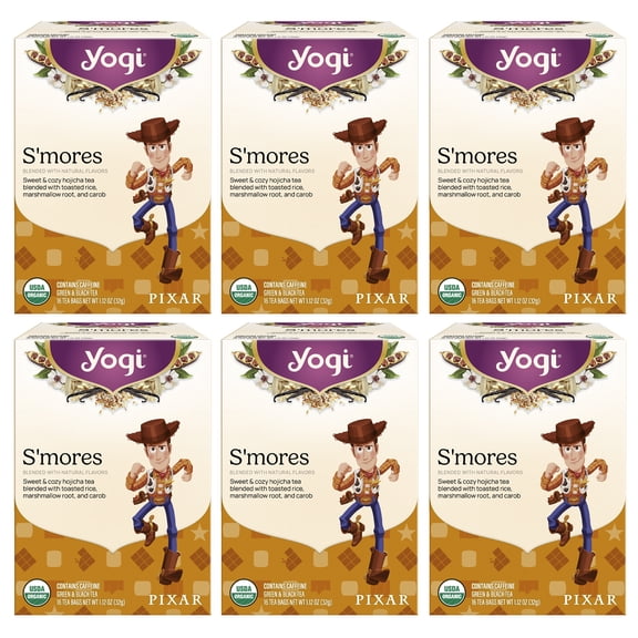 Yogi S'mores Tea (6 pk, 16 ea) - Caffeinated Organic Green & Puerh Teas