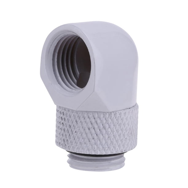 Rosca G1/4 Adaptador de montaje de 90 grados Conector rotativo refrigerado por agua (Blanco)