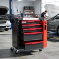 thumbnail image 2 of 5-Drawer Rolling Tool Chest with Lock, Large Mobile Tool Cart & Cabinet for Garage Workshop Storage,Tool Box Red, 2 of 7