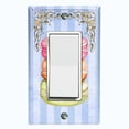 thumbnail image 1 of Metal Light Switch Plate Cover Colorful Macaroon Stack Striped Wallpaper Blue CAK052, 1 of 13