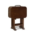 thumbnail image 5 of Burke Folding Tray Table Set with Stand, 5 Pieces, Dark Cherry and White, 5 of 17