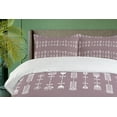 thumbnail image 3 of Ambesonne Botany Duvet Cover Set, Folk Art Style Flower Doodle, 2-Calking, Grey Pink and White, 3 of 6