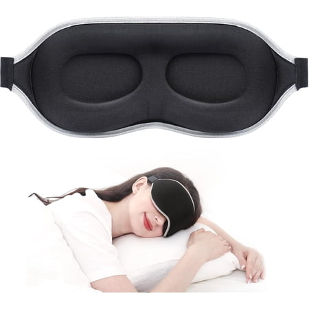 Luxury Sleep Mask for Back Side Sleeper Complete Light Blocking Sleeping Eye Mask Night Blindfold 3D Zero Pressure & Spacious for Lash Extensions Breathable Soft Eye Cover Flight Nap Travel